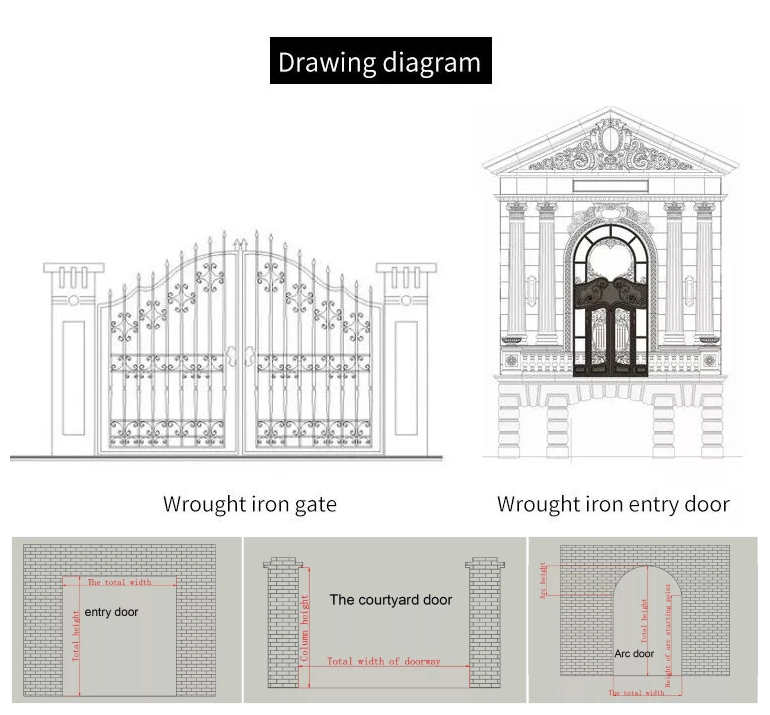 High Quality Modern Metal Garden Home Industrial Double Swing Latest Main Designs Gate Aluminum Gate