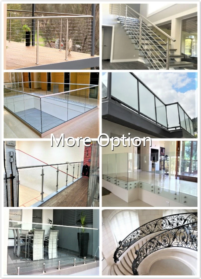 Exterior Glass Wrought Iron Fence Aluminum Glass Railing/ Glass Balustrade for Hotel/Apartment
