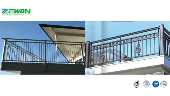 Handtreppe / Schwarz pulverbeschichtetes Aluminium / Flache Oberseite / Speerspitze / Lattenrost / Sicherheit / Pool / Garten, Balkon, Terrasse, Treppengeländer