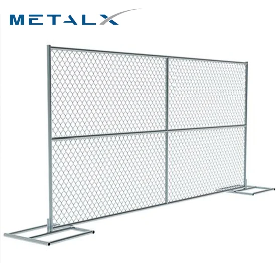 China-Hersteller 6X12FT Edelstahl/verzinkter Baustelle-Zyklon-Horting-Kettenglied-Draht-vorübergehender Zaun/Zaun für USA